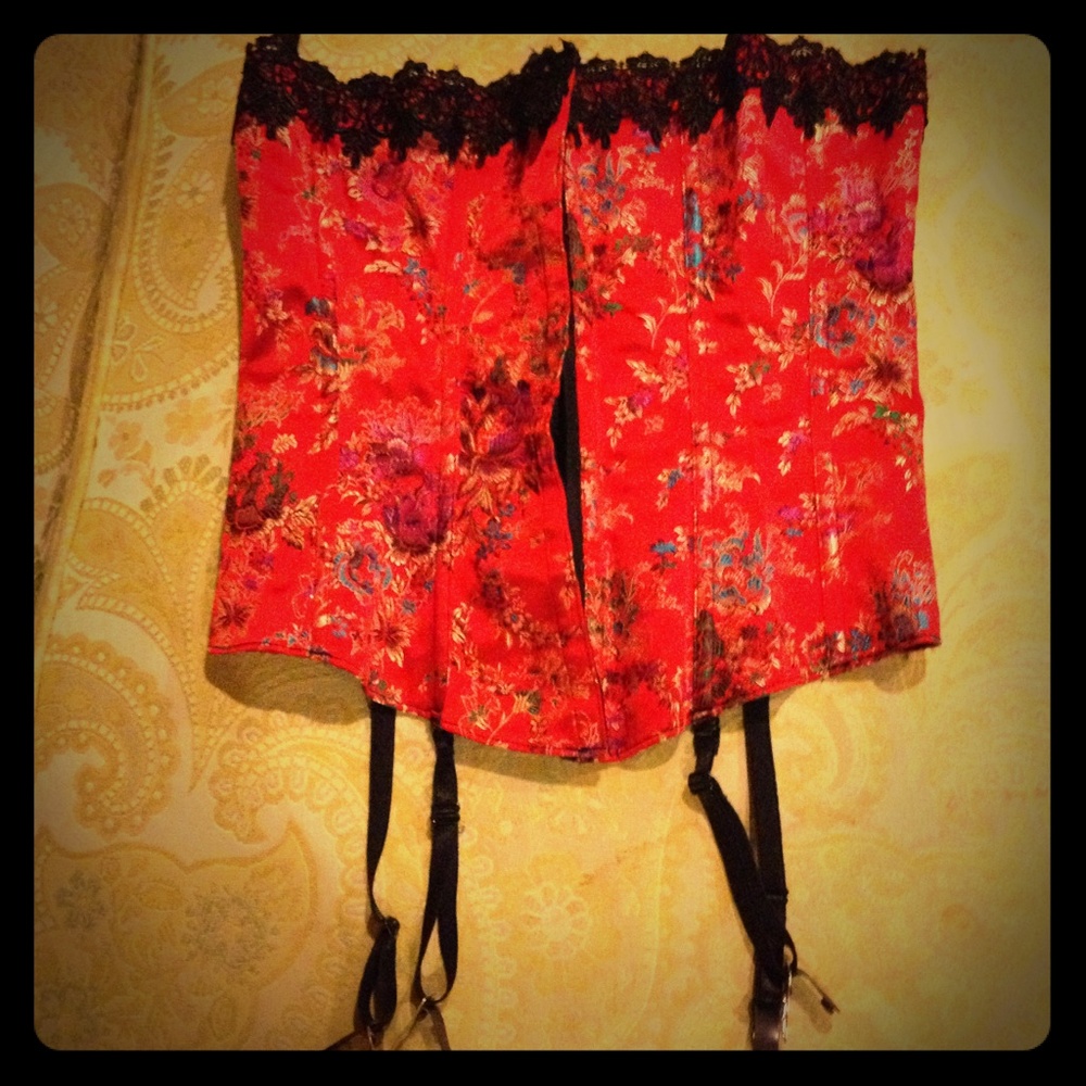 Beautiful vintage satin jacquard Corset/Bustier
